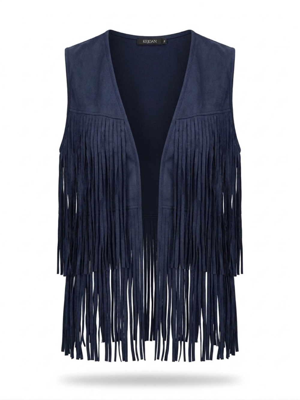 Festival Coastal Cowgirl Navy Fringe Vest | Western Boho Hippie Layering Piece